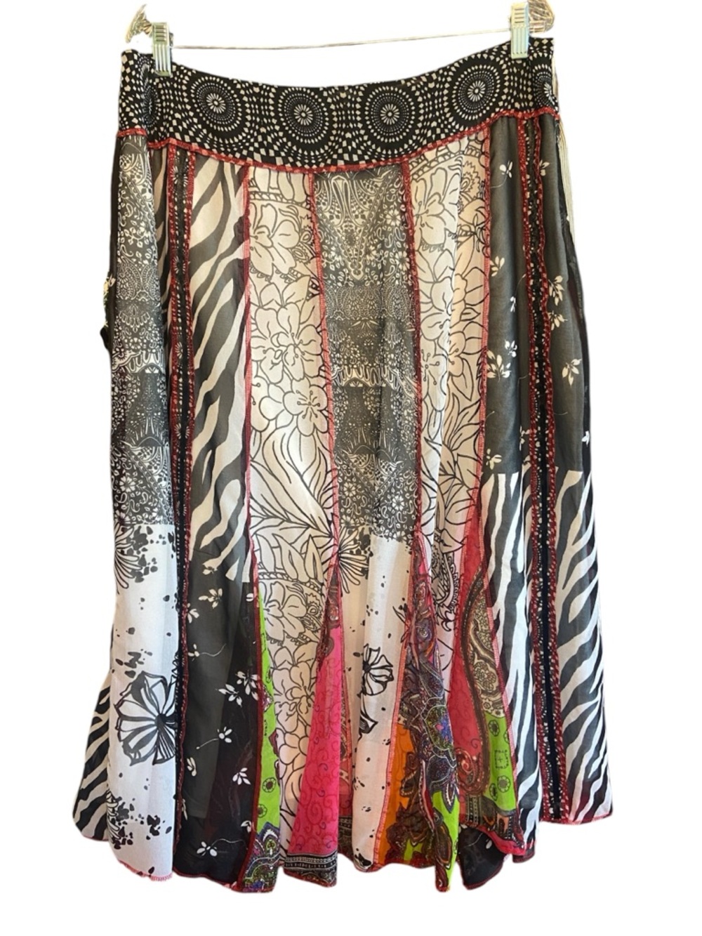Boho Colorpop Abstract Flowy Skirt
